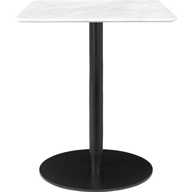 GUBI 10 Matbord 60 x 60 cm m Svart Bas och Vit Carrara Marmortopp