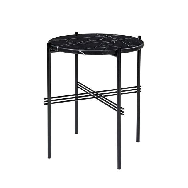 GUBI TS Rundt Sidobord Ø40 i Sort Marquina Marmor